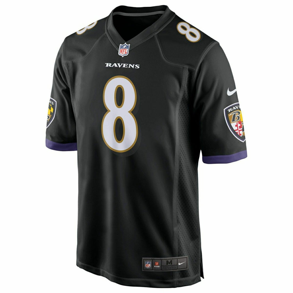Lamar Jackson #8 Baltimore Ravens Nike Game NFL Football Jersey Black Taass for sale