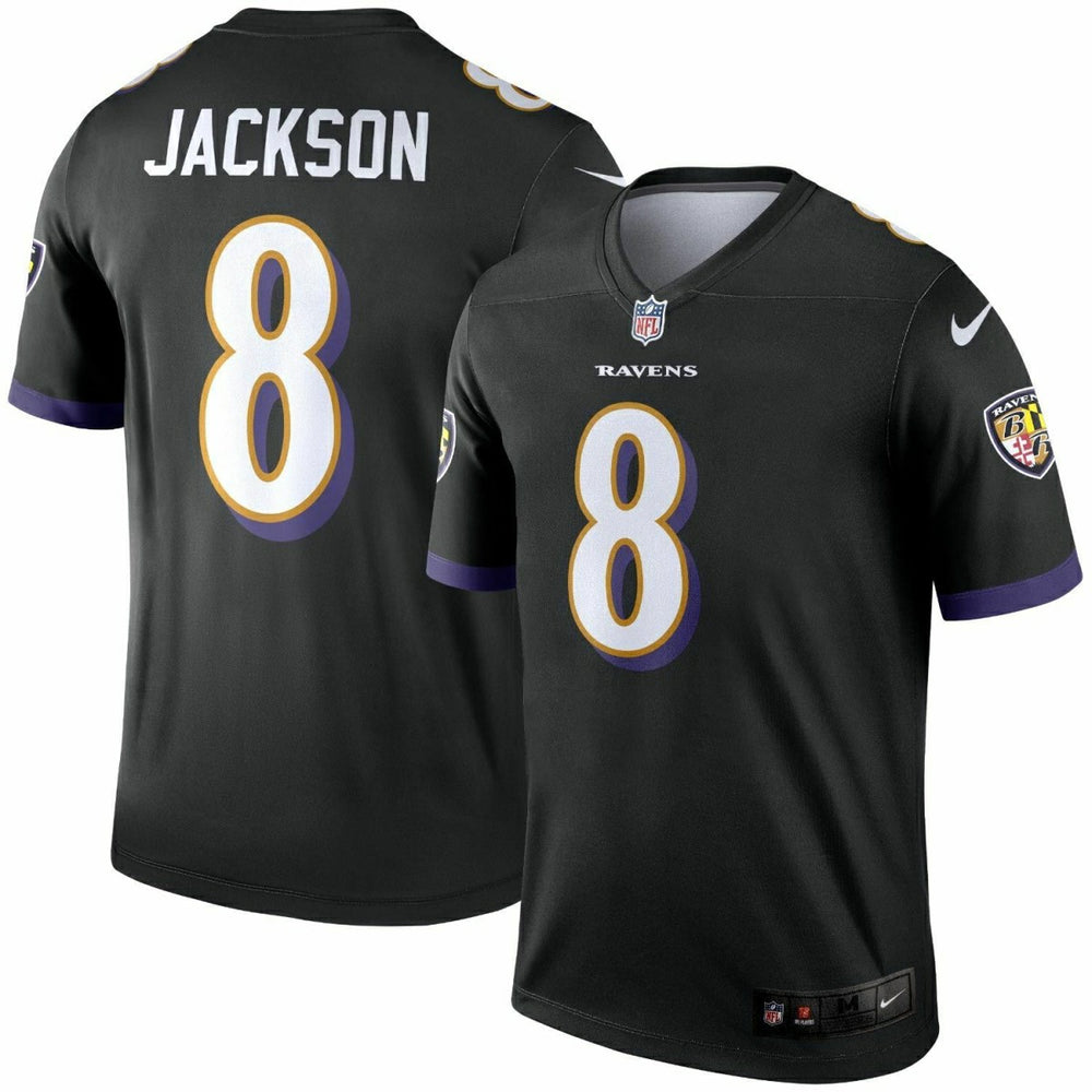 Lamar Jackson #8 Baltimore Ravens Nike Legend NFL Jersey Black Taass US