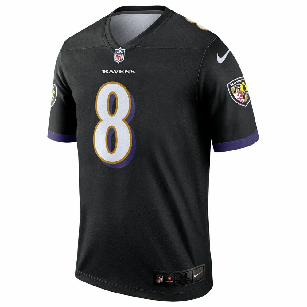 Lamar Jackson #8 Baltimore Ravens Nike Legend NFL Jersey Black Taass US
