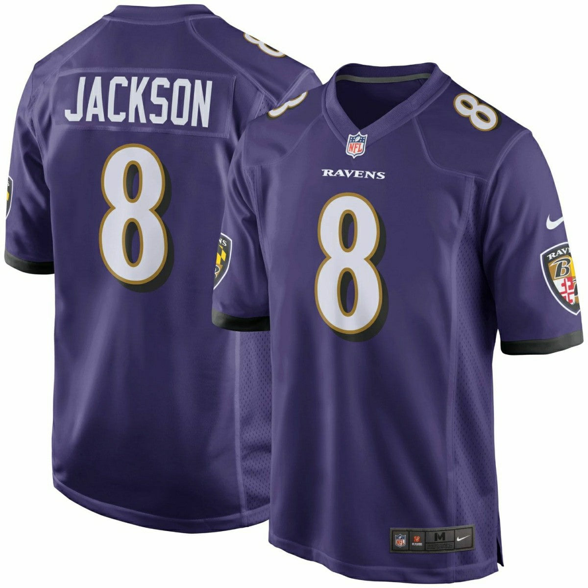 Lamar Jackson #8 Baltimore Ravens Nike Game Football NFL Jersey Purple Lifestyle
