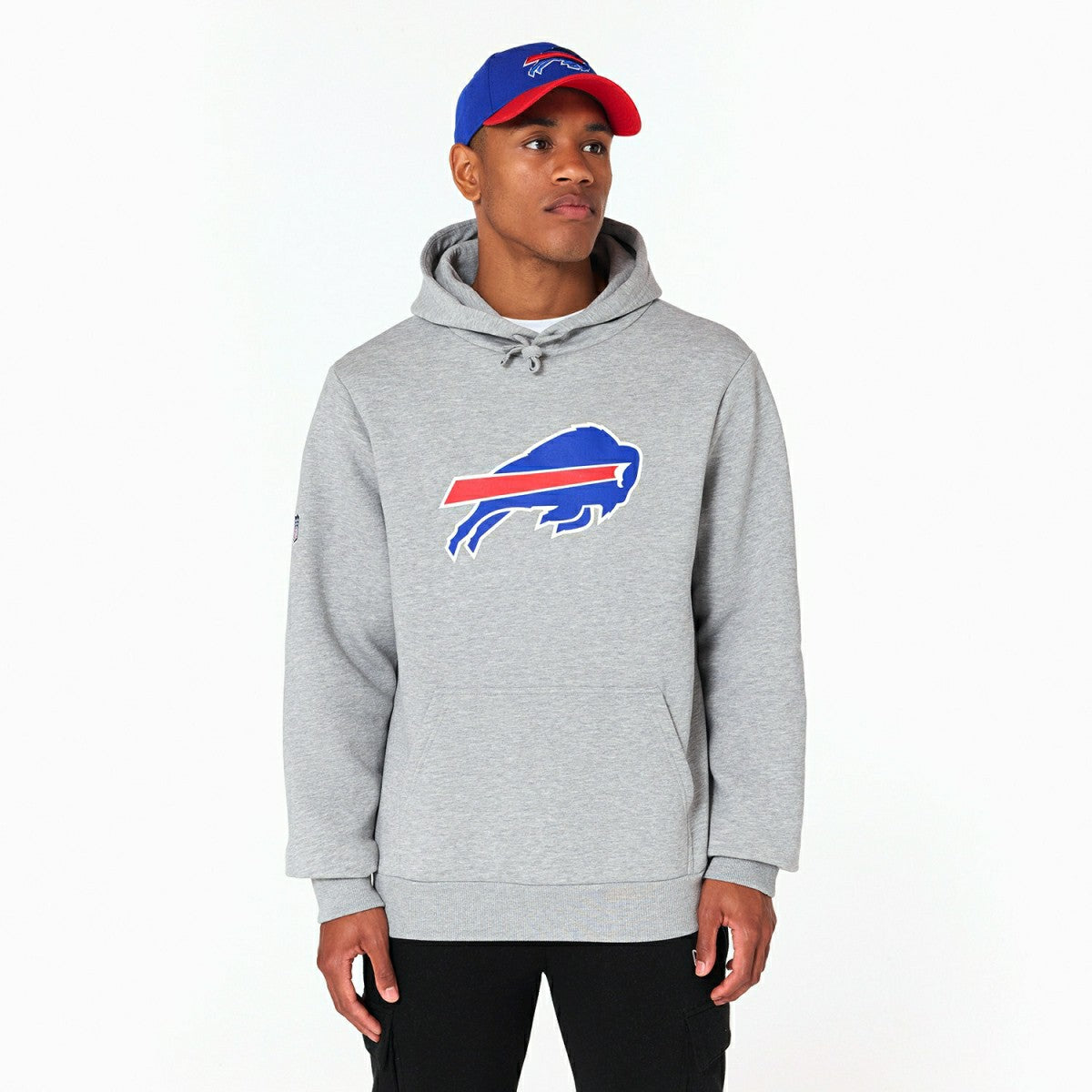 Buffalo Bills Logo Hoodie NFL Sweatshirt Grey Fashion