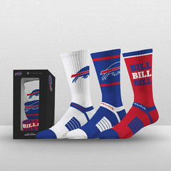 Buffalo Bills Strideline Premium NFL Crew Socks 3-Pack Box Taass for sale