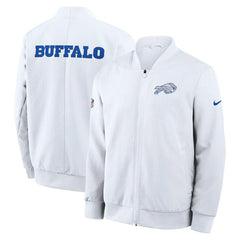 Buffalo Bills 2025 Rivalries Sideline Bomber Jacke White Lifestyle