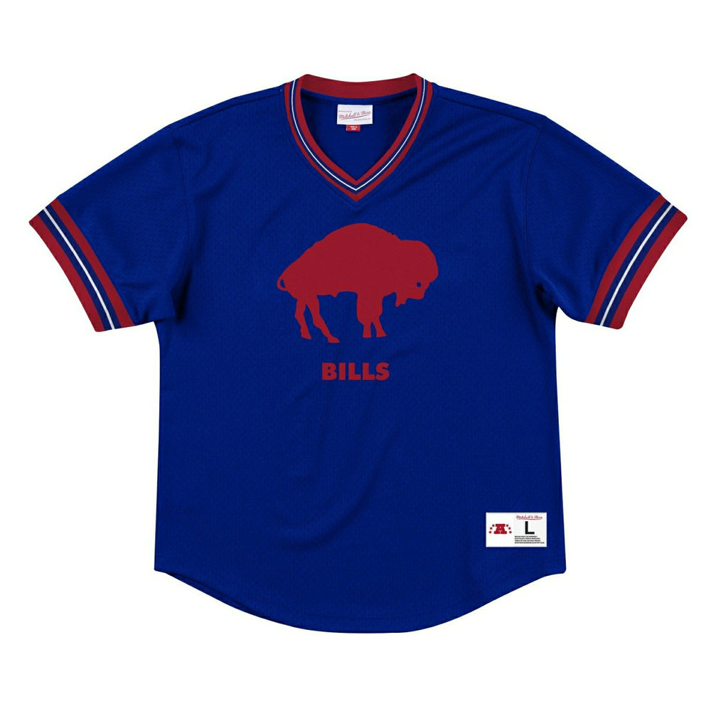 Buffalo Bills Unbeaten Mitchell & Ness NFL V-Neck Mesh Shirt Blue Fashion