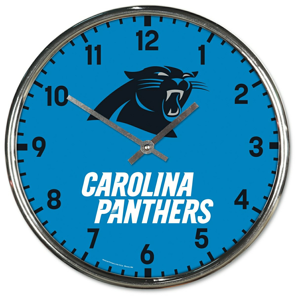 Carolina Panthers Chrome NFL Team Design Wall Clock Classic