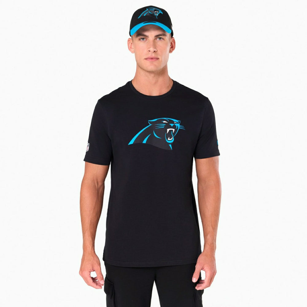 Carolina Panthers Team Logo New Era NFL T-Shirt Black Fashion