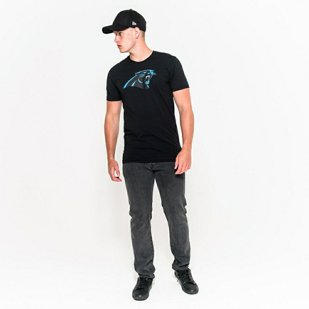 Carolina Panthers Team Logo New Era NFL T-Shirt Black Fashion