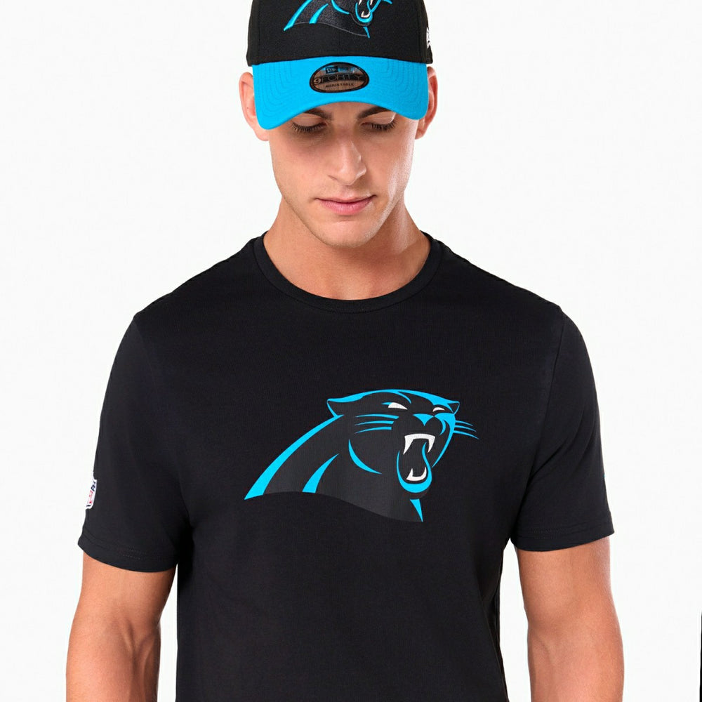 Carolina Panthers Team Logo New Era NFL T-Shirt Black Fashion