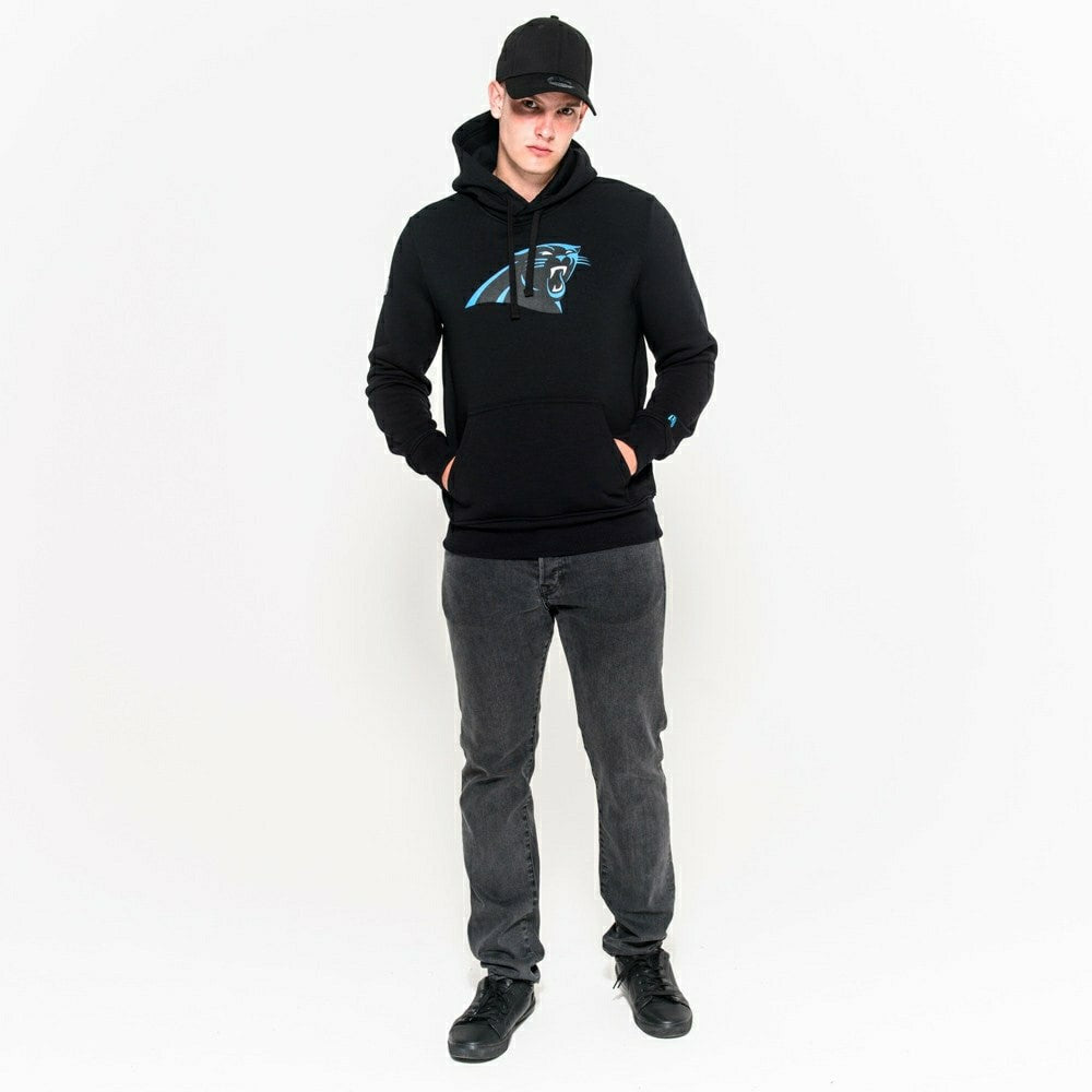 Carolina Panthers Logo Hoodie NFL Sweatshirt Black Lifestyle
