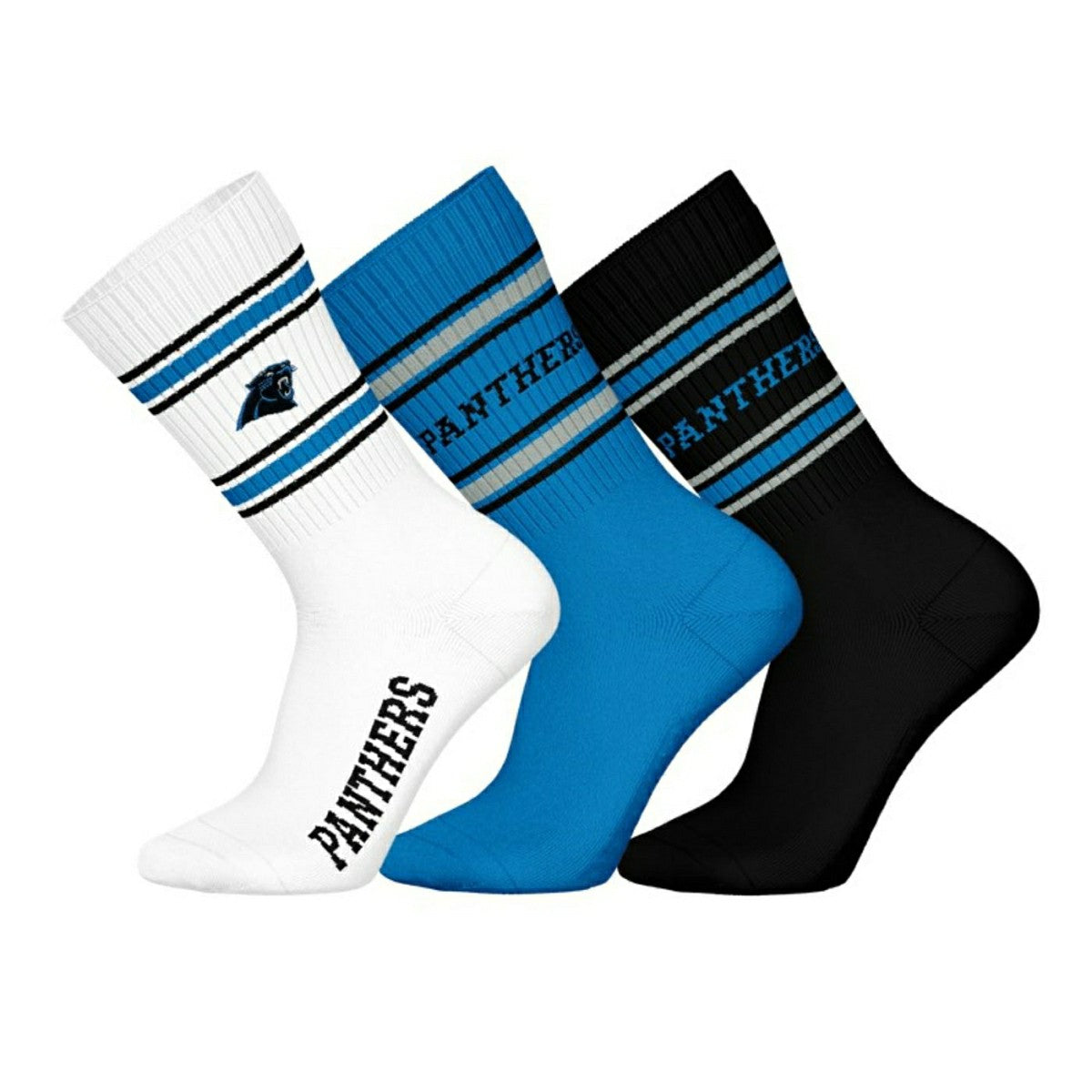Carolina Panthers Team Set NFL Crew Socks (3-Pack) Taass for sale