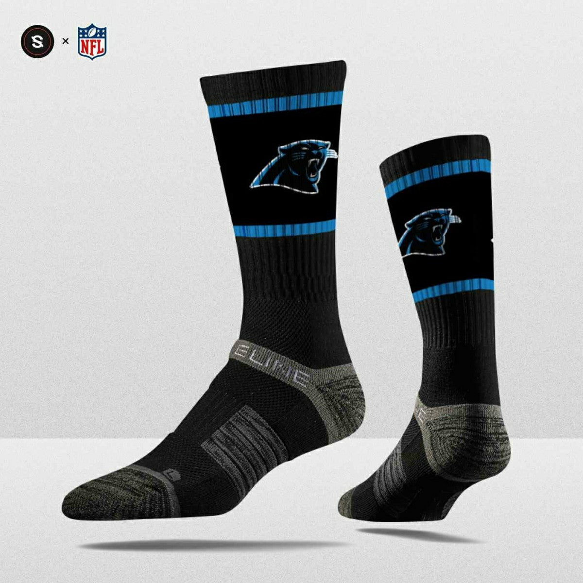 Carolina Panthers Strideline Premium NFL Crew Socks Taass US