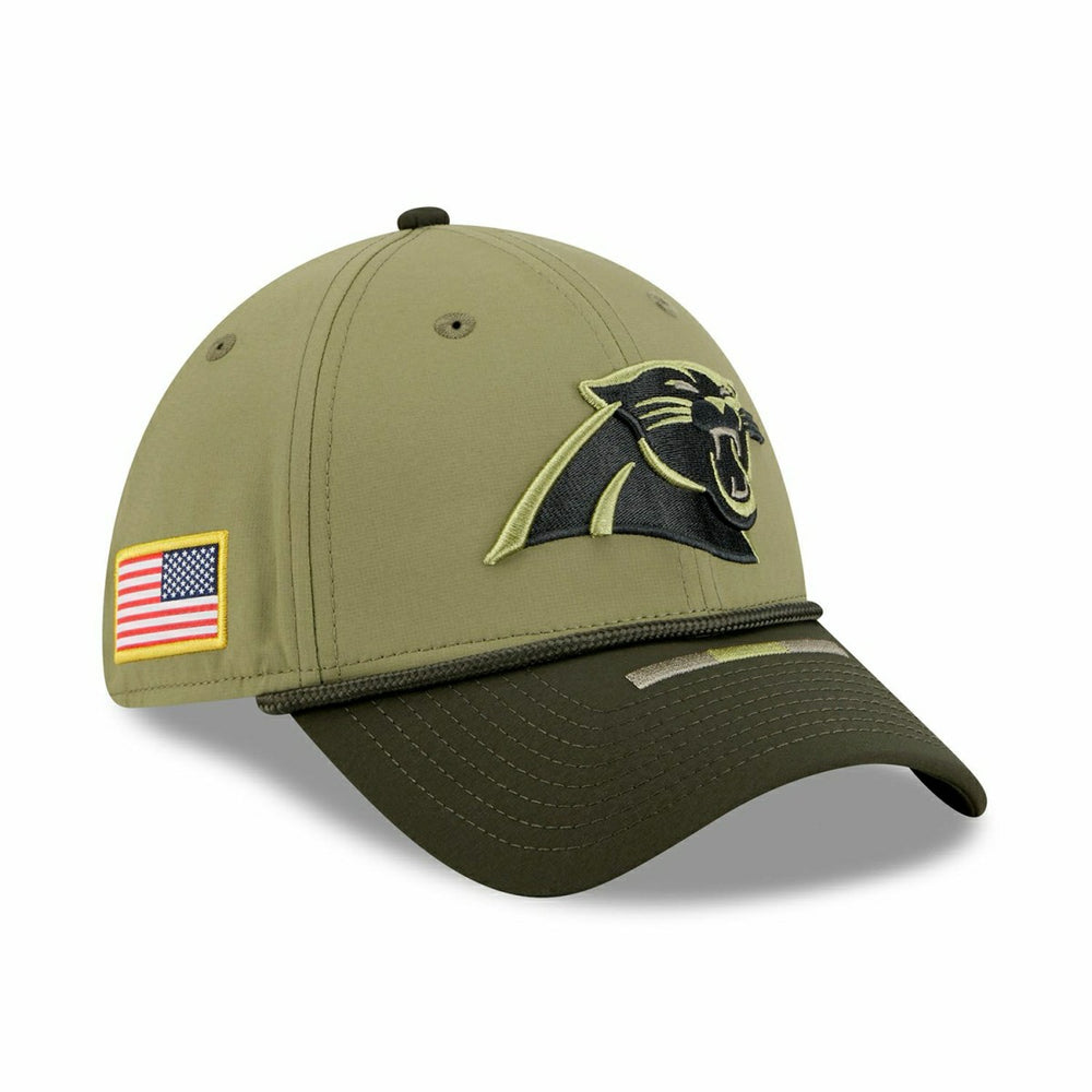 Carolina Panthers 2025 NFL Salute to Service 39THIRTY Flex Cap Olive Lifestyle