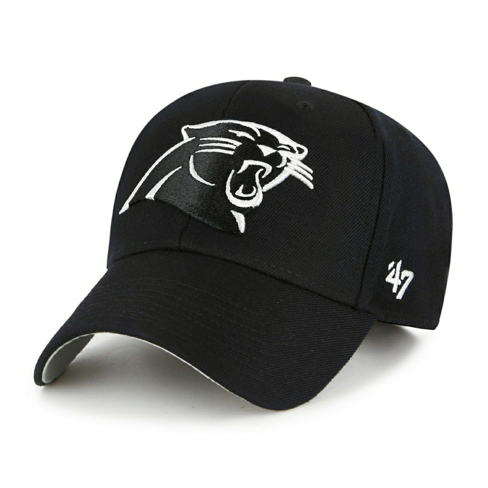 Carolina Panthers Black & White '47 MVP Adjustable NFL Cap Black Taass US