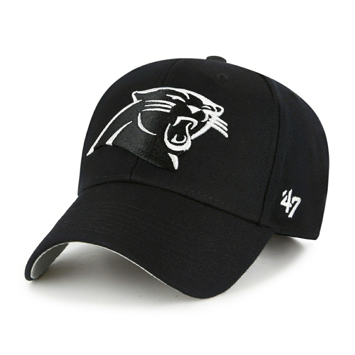 Carolina Panthers Black & White '47 MVP Adjustable NFL Cap Black Taass US