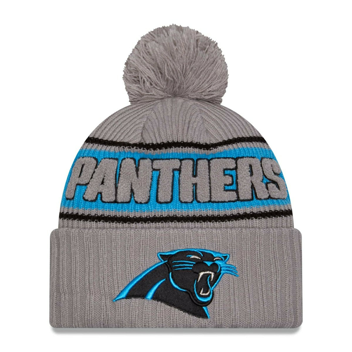 Carolina Panthers 2024 NFL Sideline New Era Sport Knit Hat Gray Lifestyle