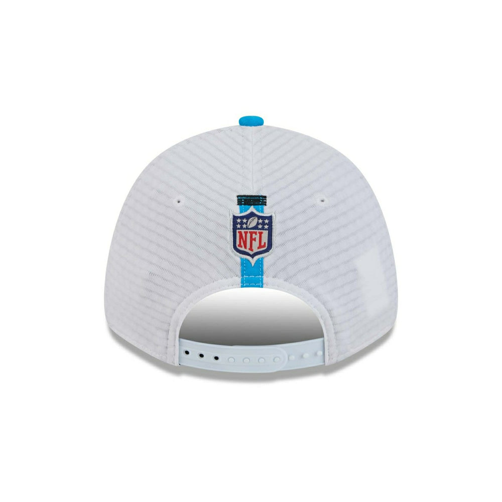 Carolina Panthers 2024 NFL Training Camp New Era Stretch-Snap 9FORTY Cap White Lifestyle