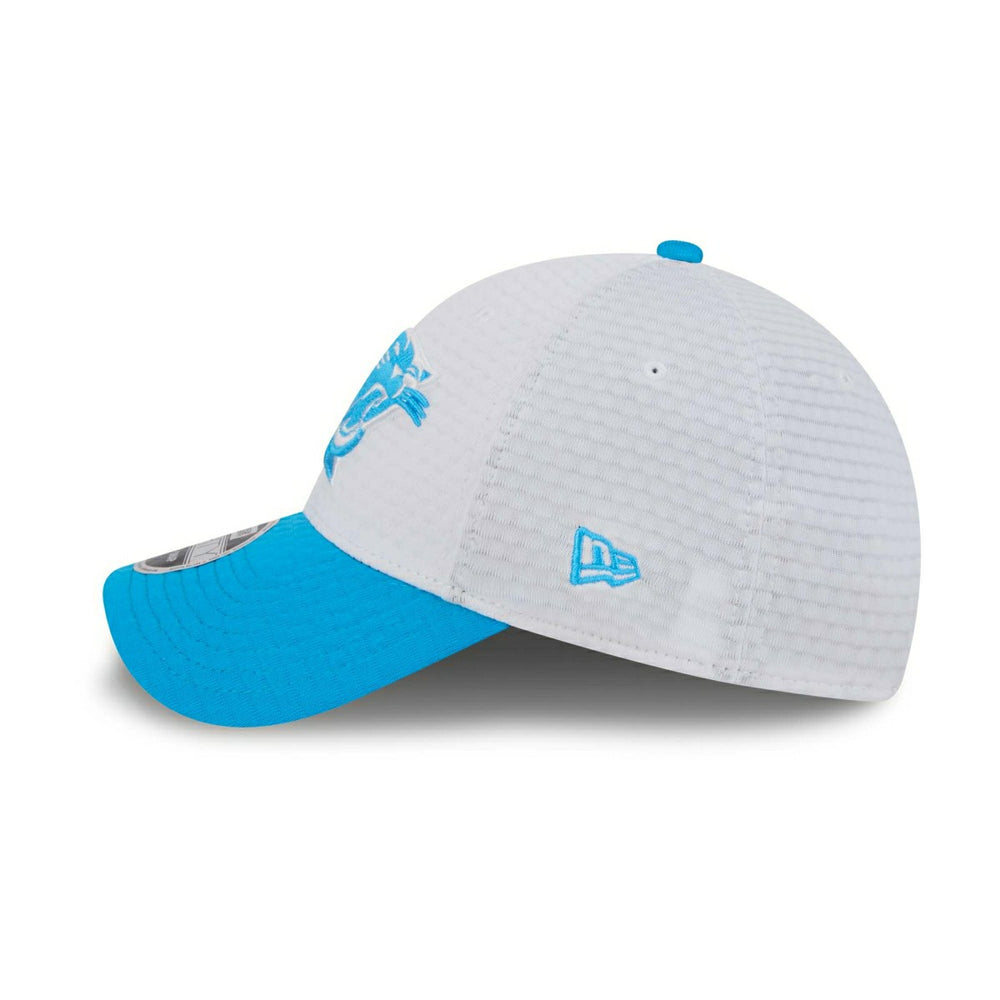 Carolina Panthers 2024 NFL Training Camp New Era Stretch-Snap 9FORTY Cap White Lifestyle