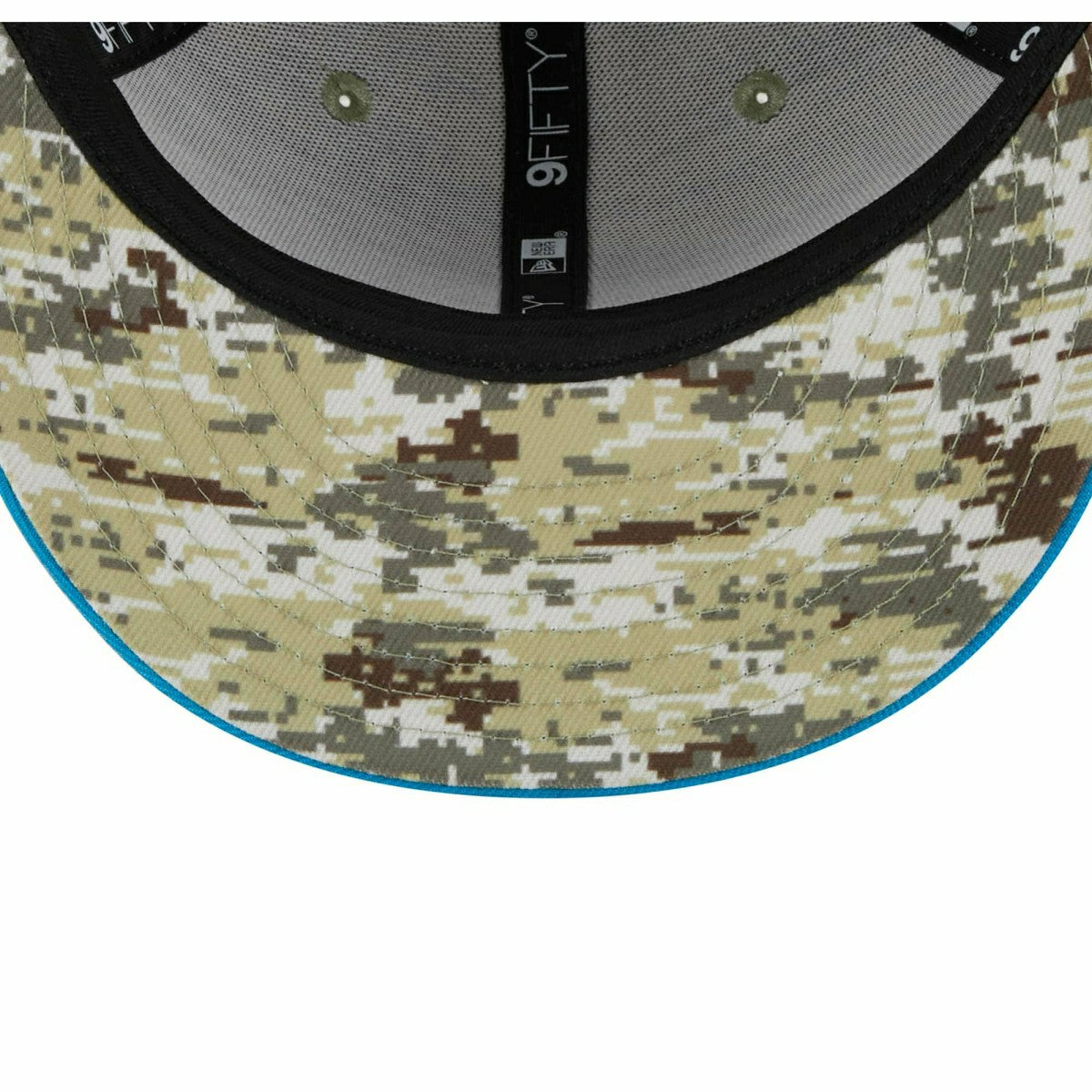 Carolina Panthers Camo 2023 NFL Salute to Service New Era 9FIFTY Snapback Cap Lifestyle