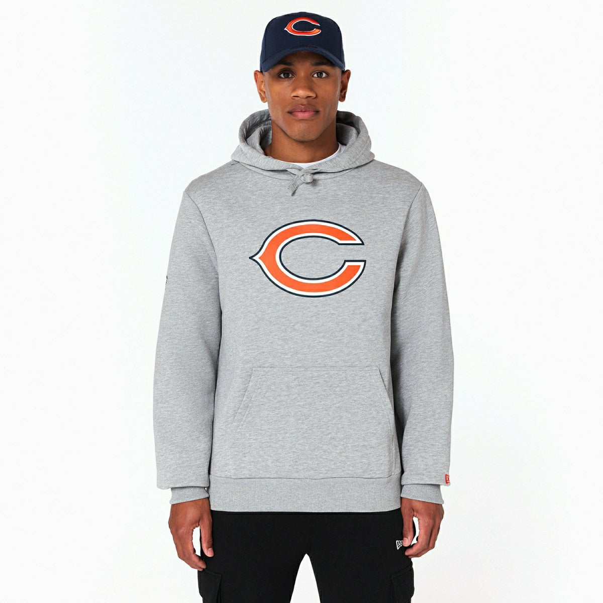 Chicago Bears Logo Hoodie New Era NFL Sweatshirt Grey Fashion