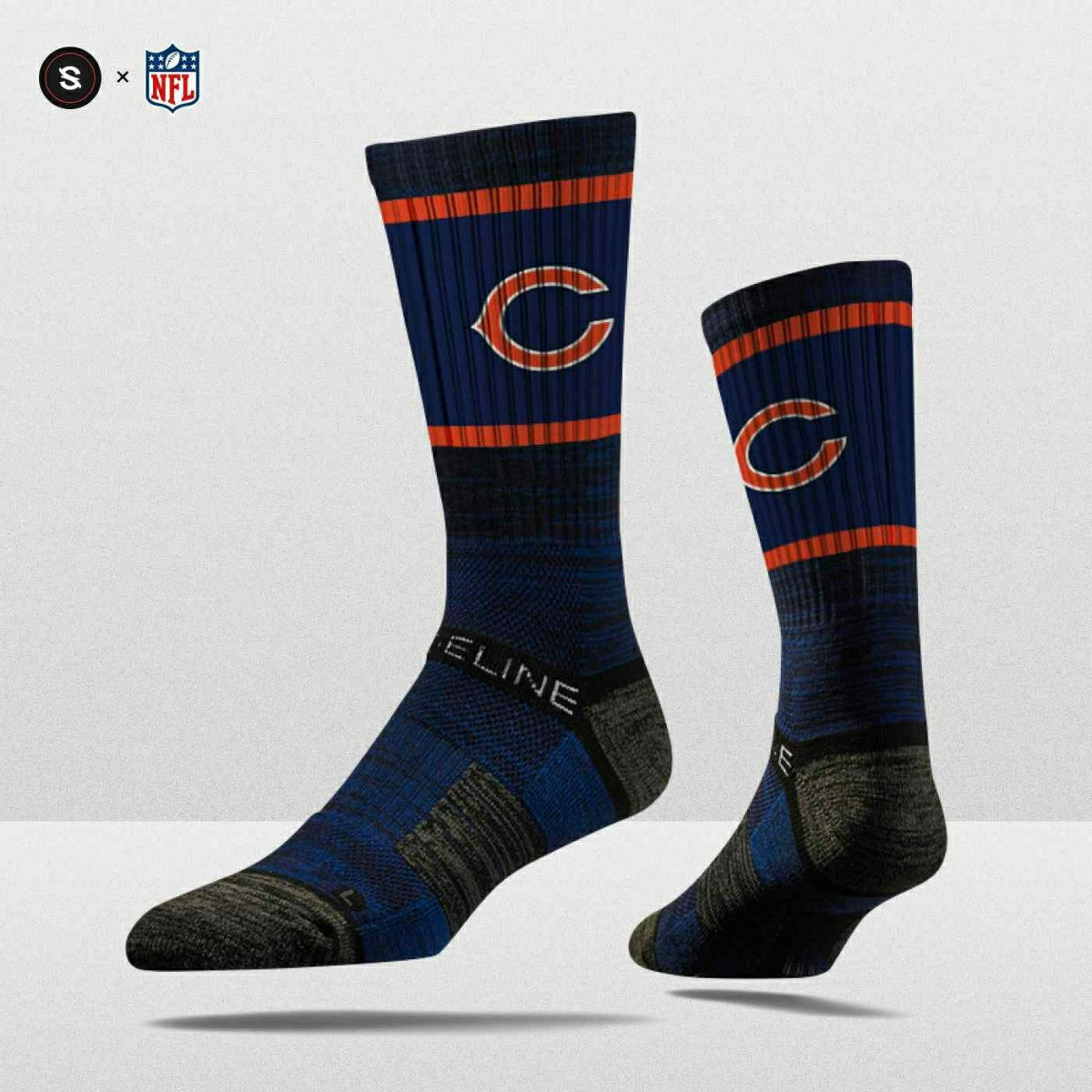 Chicago Bears Strideline Premium NFL Crew Socks Lifestyle