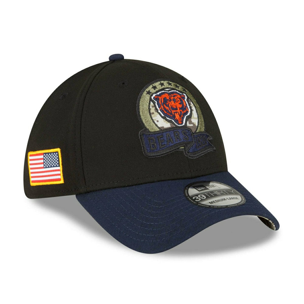 Chicago Bears 2022 NFL On-Field Salute to Service New Era 39THIRTY Flex Cap Taass for sale