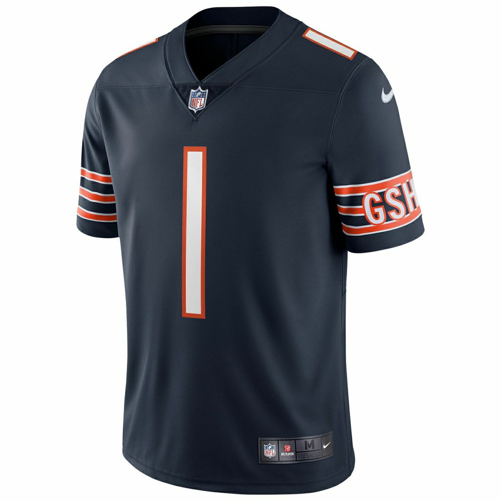 Justin Fields #1 Chicago Bears Nike Vapor Limited NFL Jersey Navy Taass for sale
