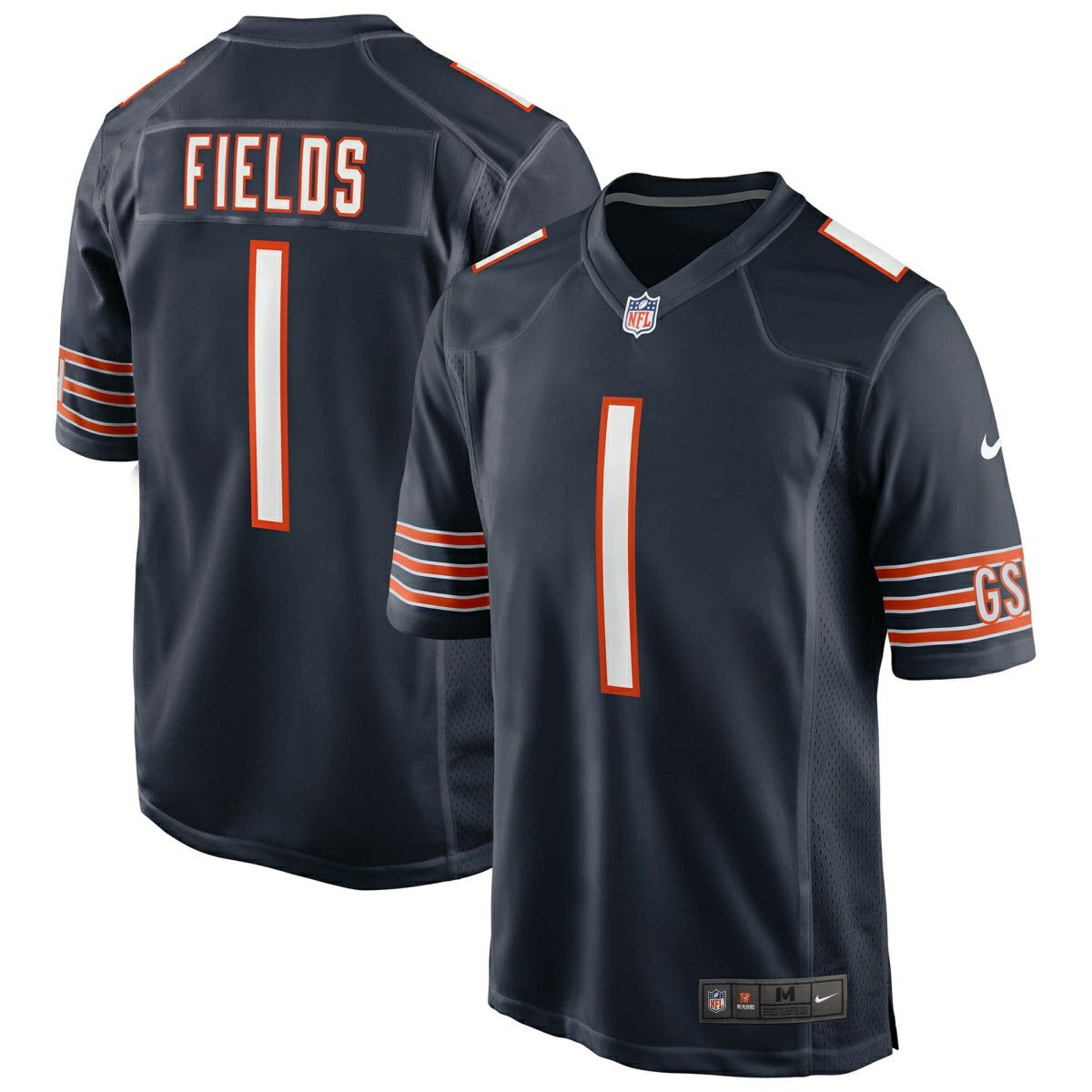 Justin Fields #1 Chicago Bears Nike Game NFL Football Jersey Navy Taass US