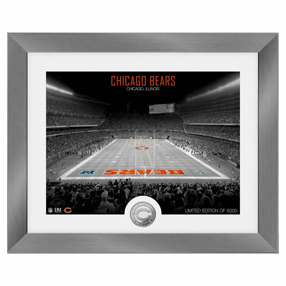 Chicago Bears Art Deco Stadium Silver Coin Framed NFL Photo Fashion