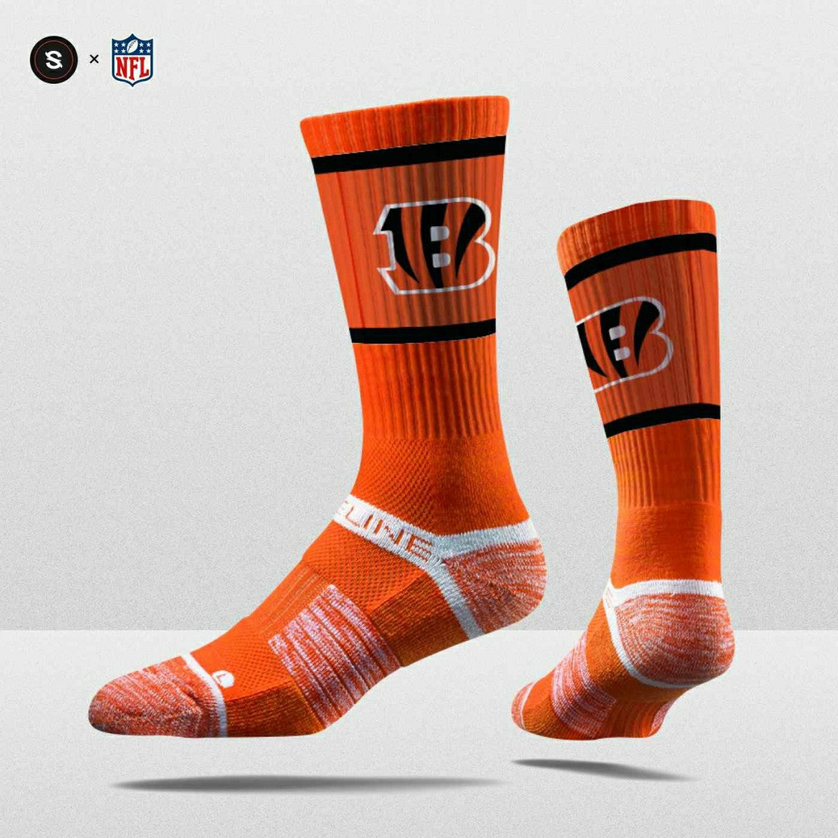 Cincinnati Bengals Strideline Premium NFL Crew Socks Lifestyle