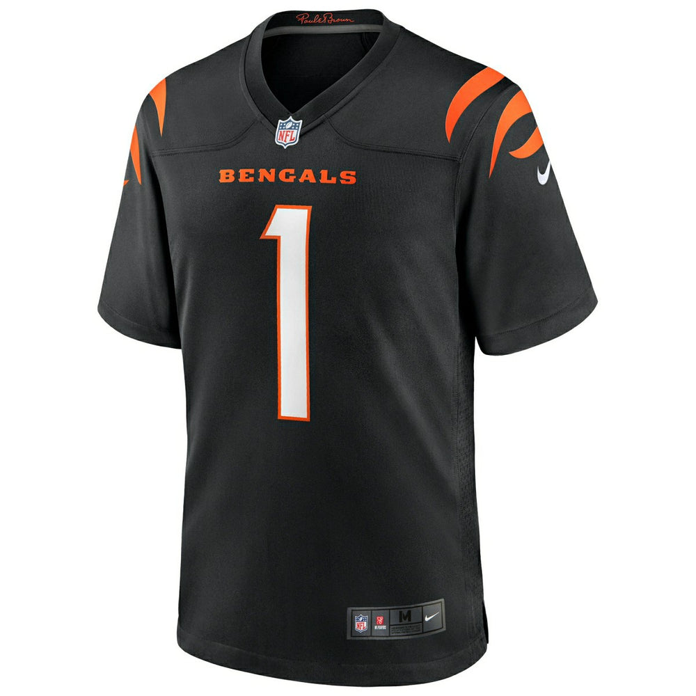 Ja'Marr Chase #1 Cincinnati Bengals Nike Game NFL Football Jersey Black Taass for sale