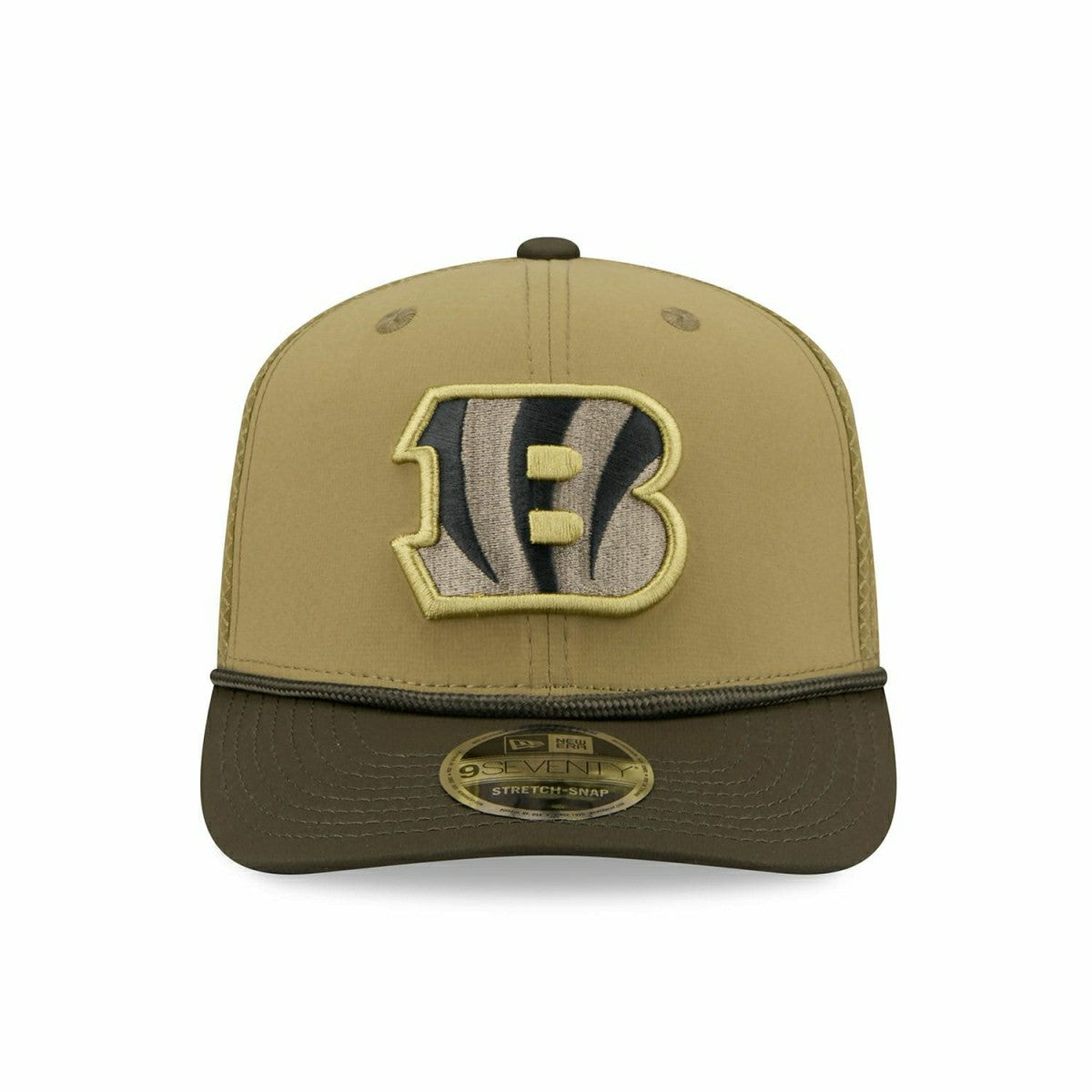 Cincinnati Bengals 2025 NFL Salute to Service 9SEVENTY Trucker Snapback Cap Olive Taass US