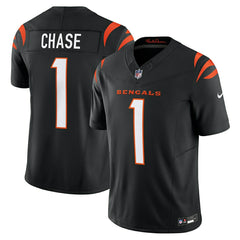 Ja’Marr Chase #1 Cincinnati Bengals Nike Vapor F.U.S.E. Limited NFL Jersey Black Classic