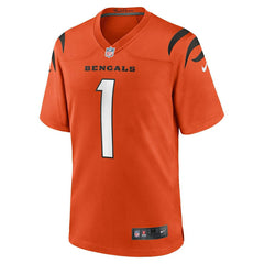 Ja'Marr Chase #1 Cincinnati Bengals Nike Game NFL Jersey Orange Classic