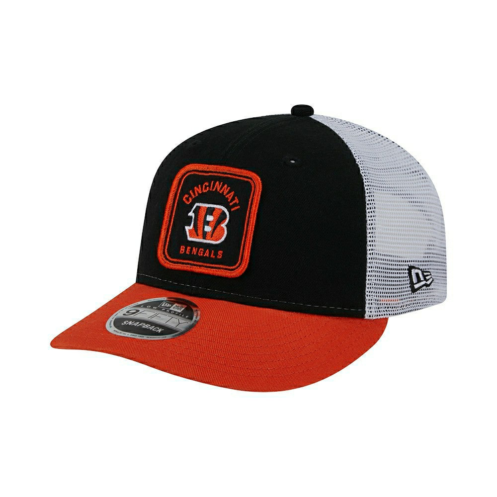 Cincinnati Bengals Patch Trucker New Era Low Profile 9FIFTY Snapback Cap Taass US