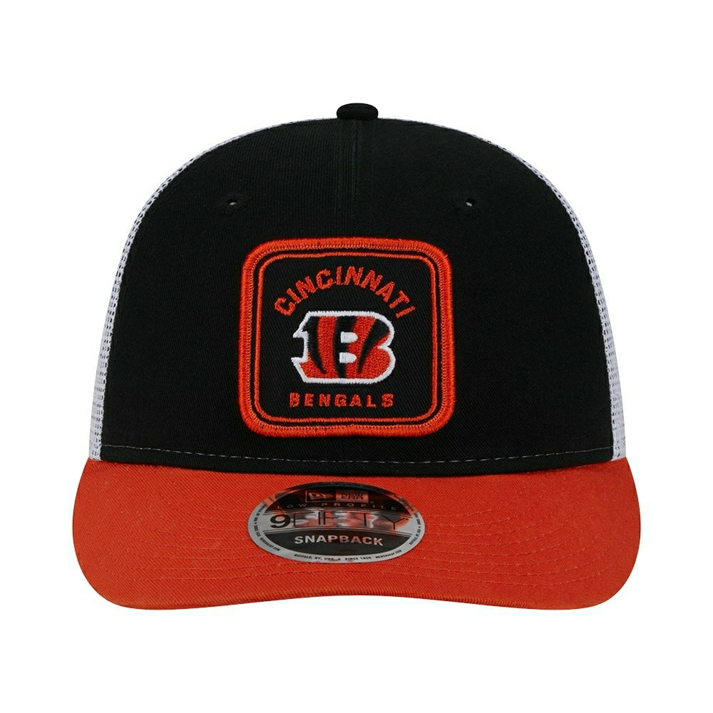Cincinnati Bengals Patch Trucker New Era Low Profile 9FIFTY Snapback Cap Taass US