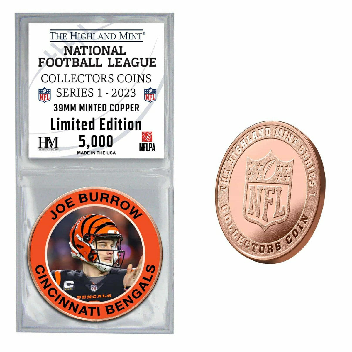 NFL Collectors Coins Series 1 Joe Burrow Cincinnati Bengals Commemorative Coin Taass sale