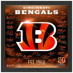 Cincinnati Bengals 2023/24 Signature Team Logo Framed NFL Photo Taass for sale