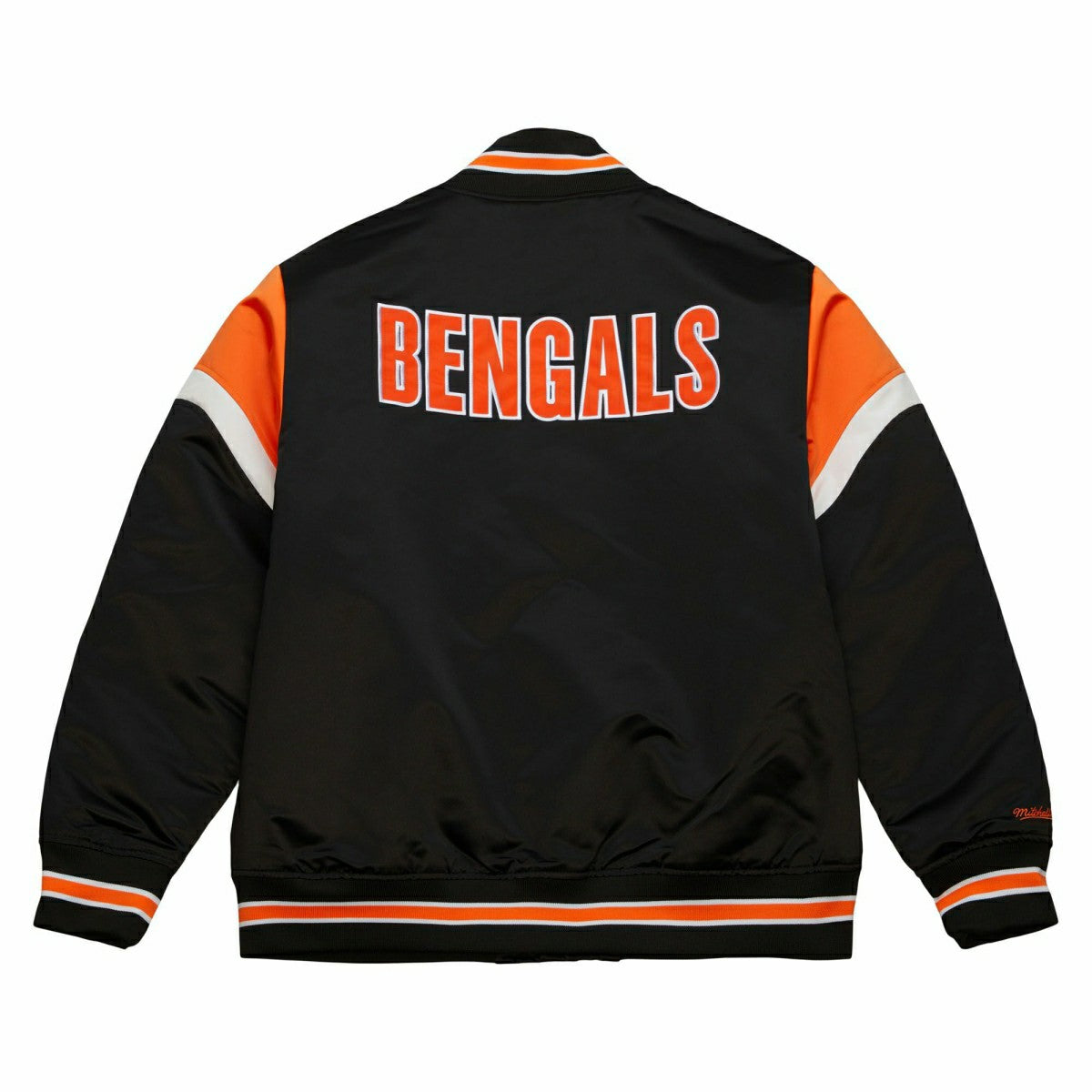 Cincinnati Bengals Mitchell & Ness Heavyweight Satin NFL Jacket Taass for sale