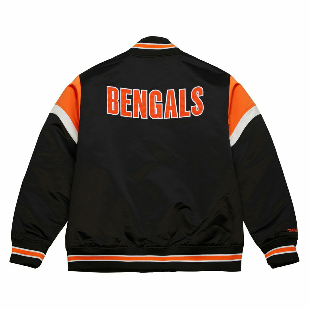 Cincinnati Bengals Mitchell & Ness Heavyweight Satin NFL Jacket Taass for sale