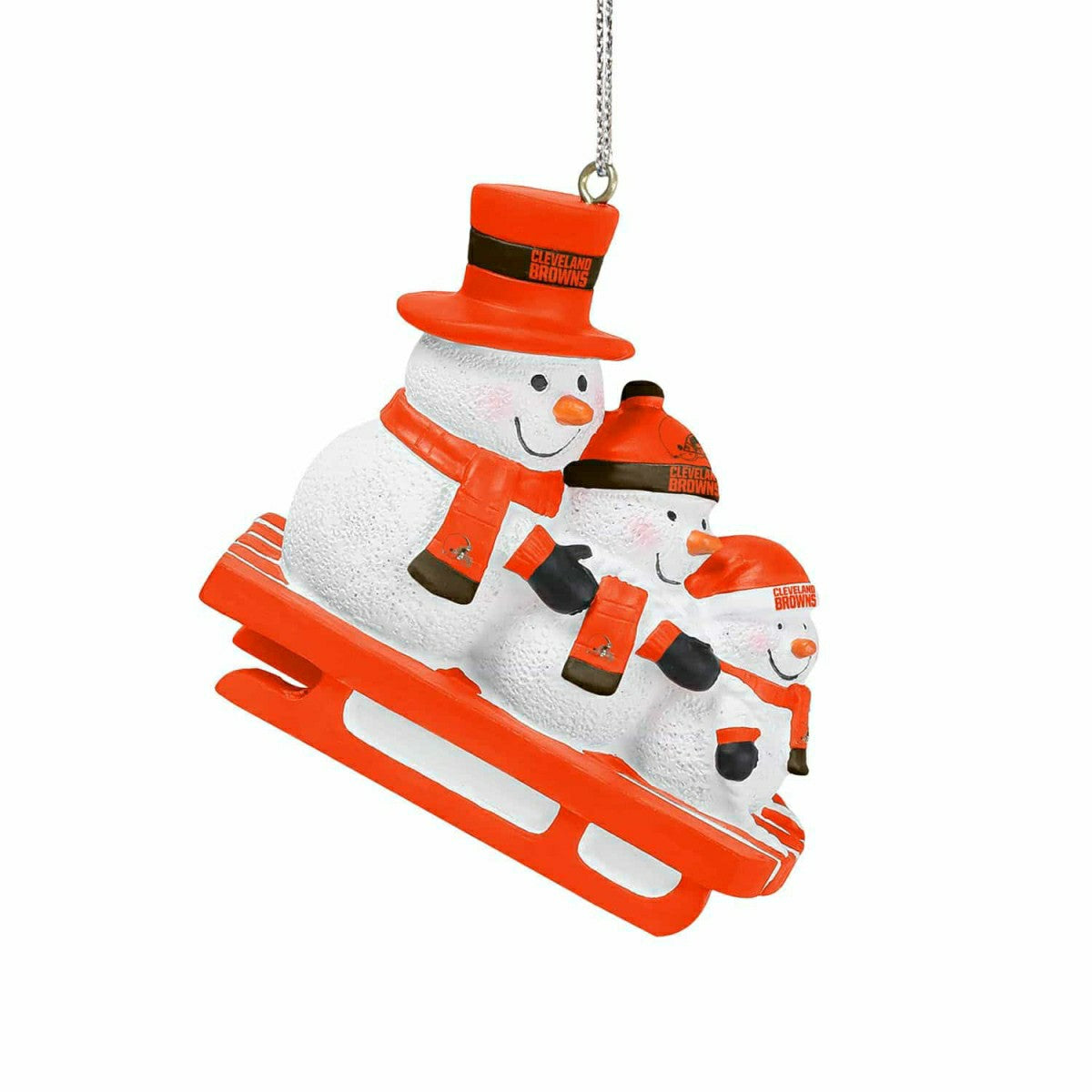 Cleveland Browns NFL Sledding Snowmen Christmas Ornament Taass for sale