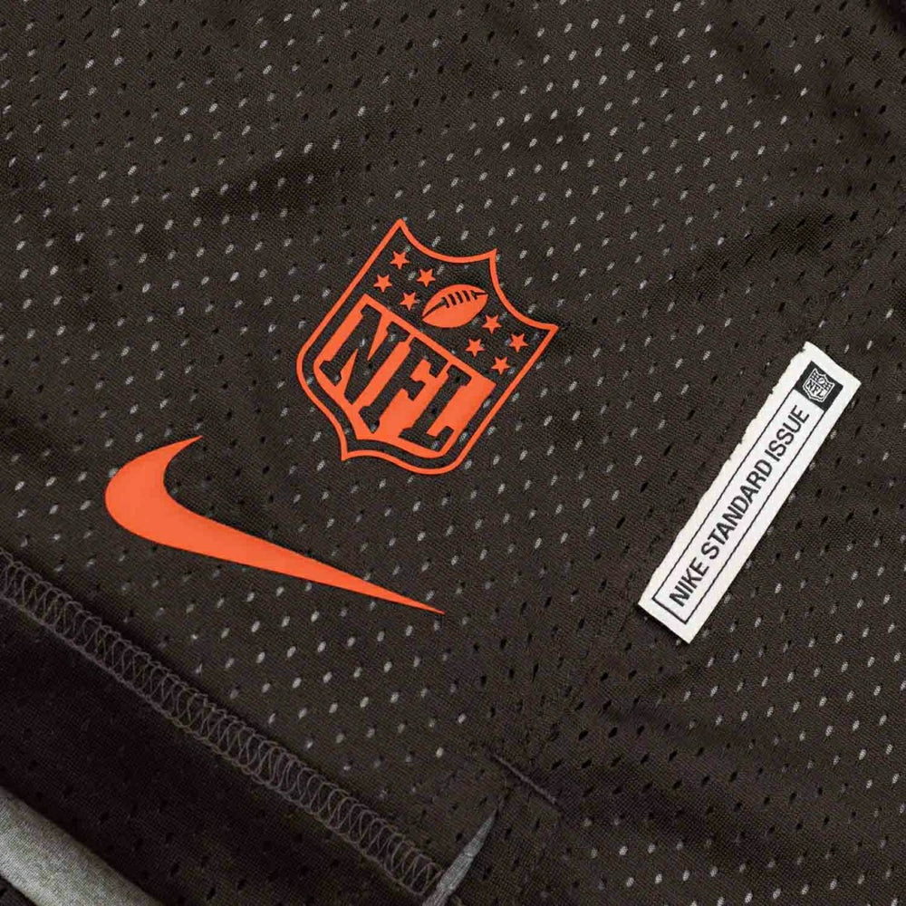 Cleveland Browns 2025 NFL Sideline Reversible Mesh Nike Dri-FIT Shorts Brown Taass sale