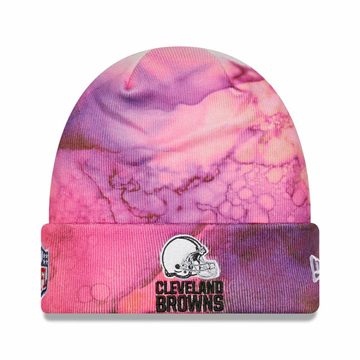 Cleveland Browns 2022 NFL On-Field Crucial Catch New Era Knit Hat Ink Dye Taass sale