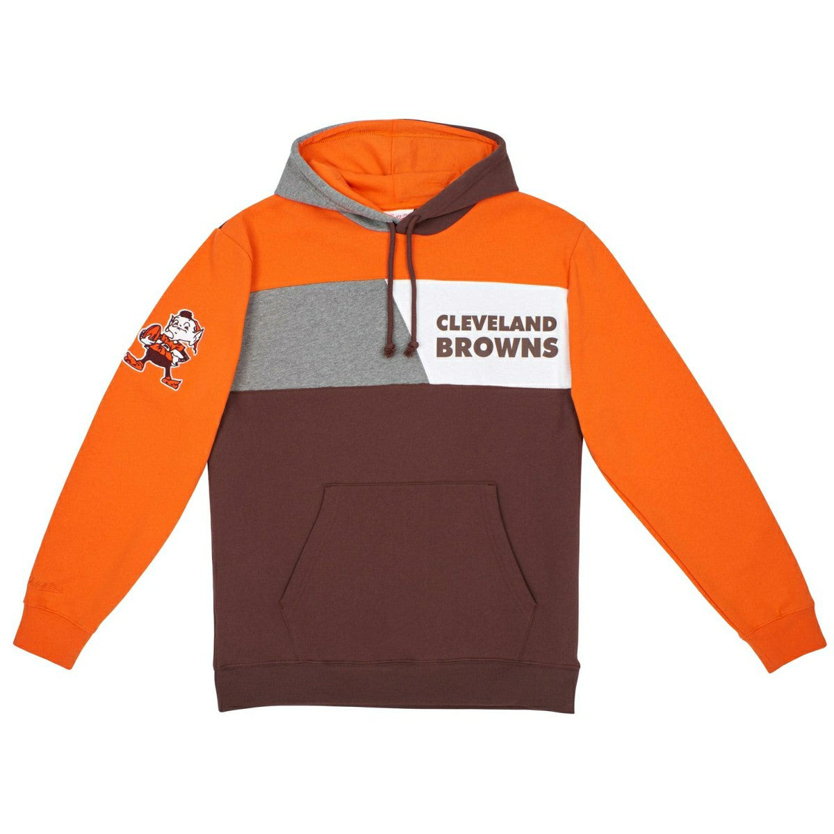 Cleveland Browns Mitchell & Ness Color Blocked NFL Fleece Hoodie Lifestyle