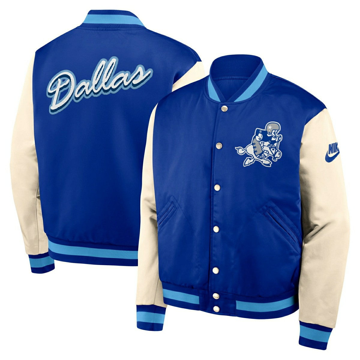 Dallas Cowboys Rewind Legacy Bomber Jacket Blue/Cream Taass US