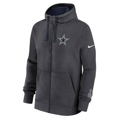 Dallas Cowboys Playbook NFL Full-Zip Fleece Hoodie Anthracite Classic