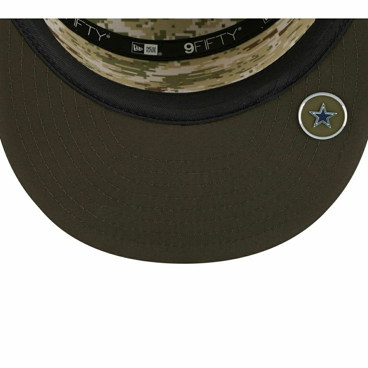 Dallas Cowboys 2025 NFL Salute to Service 9FIFTY Split Panel Trucker Snapback Cap Olive Taass for sale