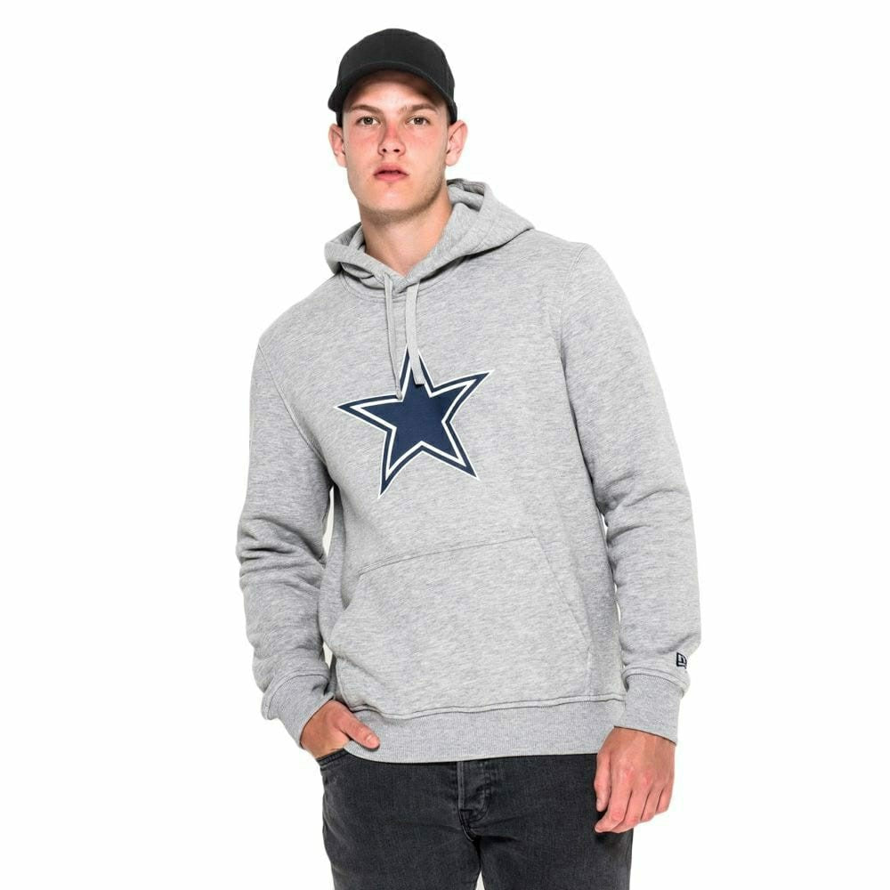 Dallas Cowboys Logo Hoodie New Era NFL Sweatshirt Grey Classic