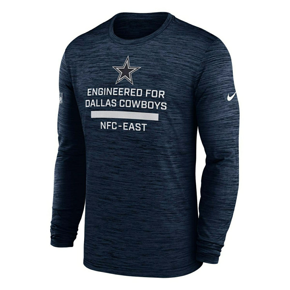 Dallas Cowboys 2025 NFL Sideline Nike Velocity Performance Long Sleeve T-Shirt Navy Fashion