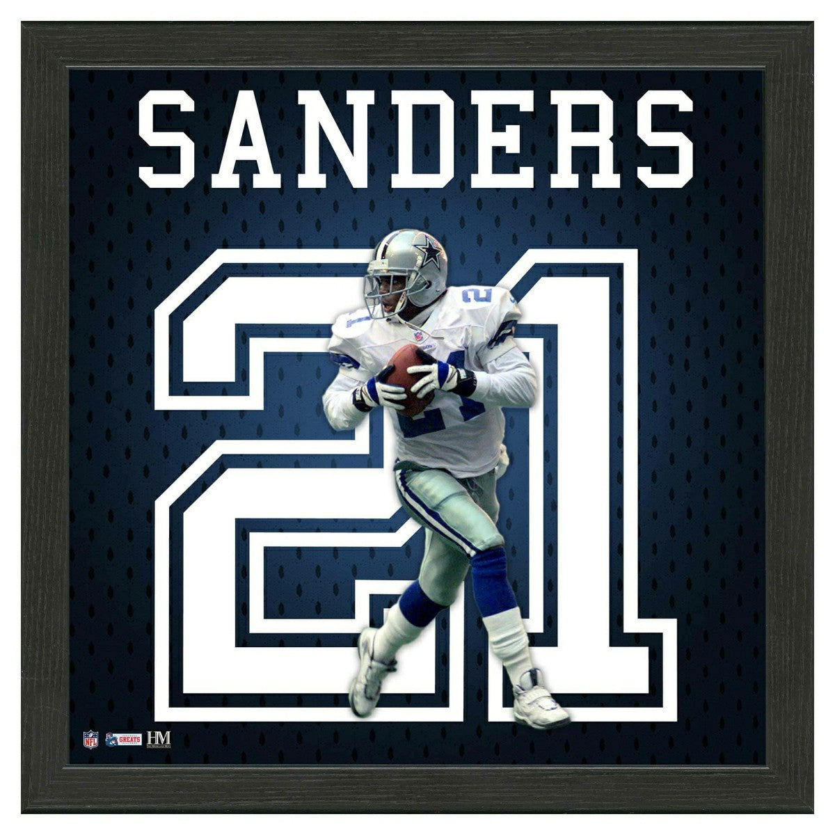 Deion Sanders #21 Dallas Cowboys Impact Jersey Framed NFL Photo Taass for sale