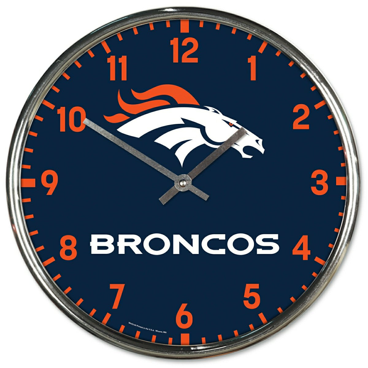 Denver Broncos Chrome NFL Team Design Wall Clock Lifestyle